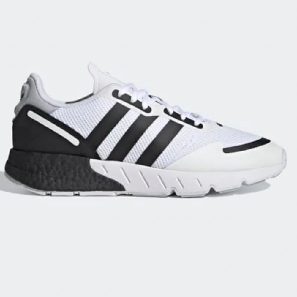Adidas ZX 1K Boost White Black Running Shoe Sz 10
